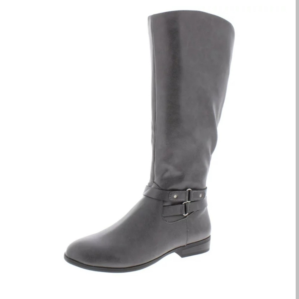 Style & Co.  Kindell Faux Leather Riding Boots Size 7.5M Women's, Color Grey